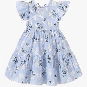 18-24M Baby Girl Blue & White Floral Dress